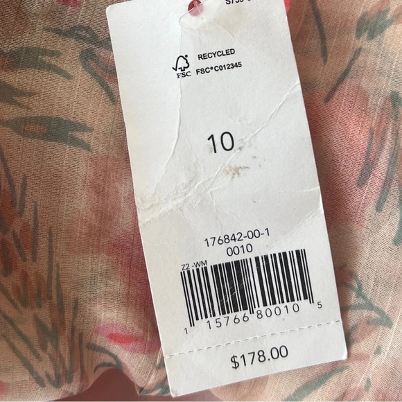 Banana Republic Floral Midi Dress size 10 lined pink flowers. New with tag. - Picture 7 of 8